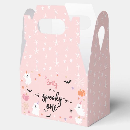不気味ワンハロウィーンかわいいピンク幽霊1日 フェイバーボックス (オープン)