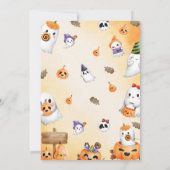 不気味ワンハロウィーンかわいい幽霊誕生日パーティーInv 招待状 (裏面)