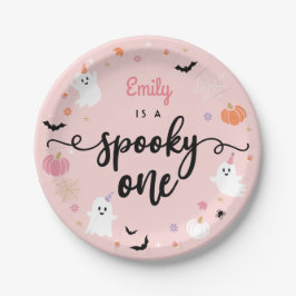 不気味ワンハロウィーンかわいい幽霊1歳の誕生日 ペーパープレート