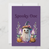 不気味ワンハロウィーン幽霊ファーストバースデーパーティー 招待状 (裏面)