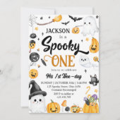 不気味ワンハロウィーン幽霊誕生日パーティー 招待状 (正面)