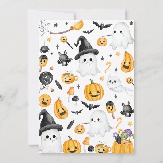 不気味ワンハロウィーン幽霊誕生日パーティー 招待状 (裏面)