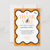 不気味ワンハロウィーン秋怖い1歳の誕生日 サンキューカード (正面)