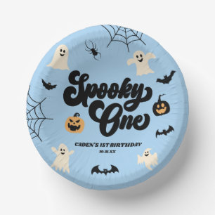 不気味ワンブルーハロウィーン1st誕生日パーティー ペーパーボウル