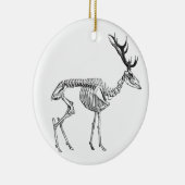 不気味ヴィンテージ骨格トナカイスケッチ セラミックオーナメント (右)