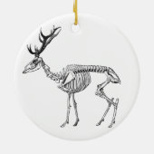 不気味ヴィンテージ骨格トナカイスケッチ セラミックオーナメント (裏面)