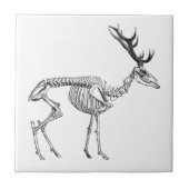 不気味ヴィンテージ骨格トナカイスケッチ タイル (正面)