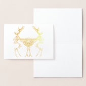 不気味ヴィンテージ骨格トナカイスケッチ 箔カード (ディスプレー)