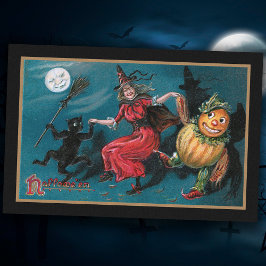 不気味ヴィンテージ魔女踊りと黒猫 薄葉紙