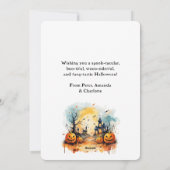 不気味不気味なジャックオランタンこうもりハロウィンカード シーズンカード (裏面)