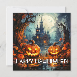 不気味不気味な城ハッピーハローウィン カード