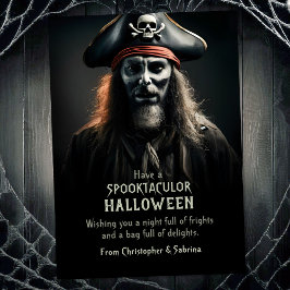 不気味不気味な海賊ハロウィーンの挨拶 シーズンカード