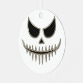 不気味不気味ハロウィーンスケルトン顔パーティー メタルオーナメント (正面左)