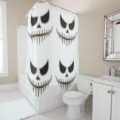 不気味不気味ハロウィーンスケルトン顔 シャワーカーテン (インサイチュ)