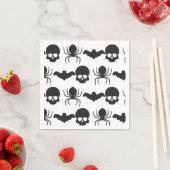 不気味不気味ハロウィーン – スカル、スパイダー、こうもり スタンダードカクテルナプキン (インサイチュ)