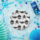 不気味不気味ハロウィーン – スカル、スパイダー、こうもり ペーパープレート (パーティー)