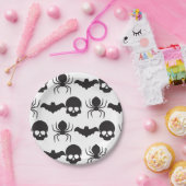 不気味不気味ハロウィーン – スカル、スパイダー、こうもり ペーパープレート (パーティー)