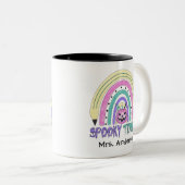 不気味先生ハロウィーン名かわいいレトロ ツートーンマグカップ (正面右)