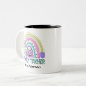 不気味先生ハロウィーン名かわいいレトロ ツートーンマグカップ (正面左)