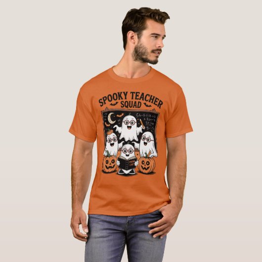 不気味先生分隊かわいい幽霊ハロウィンスクール Tシャツ (正面フル)