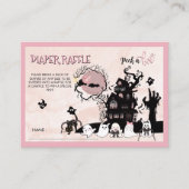 不気味可愛いピンク&ブラックおむつラッフルチケット エンクロージャーカード (正面)