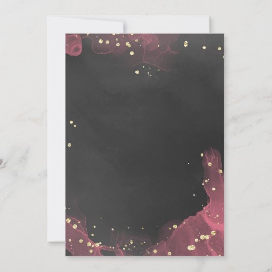 不気味可愛いピンク&黒の赤ちゃんシャワービンゴゲーム 招待状 (裏面)