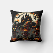 不気味墓地を守るハロウィンのカカシ クッション (裏面)