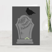 不気味墓石とブラッククロウハッピーハローウィン カード (正面)