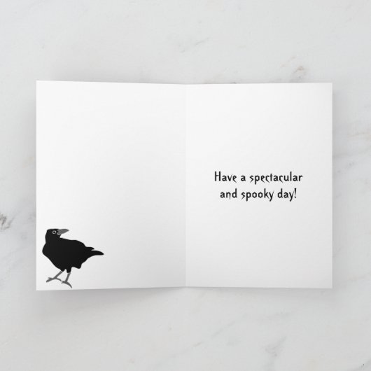不気味墓石とブラッククロウハッピーハローウィン カード (内部)