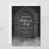 不気味墓石と霧ハローウィンパーティ 招待状 (正面)