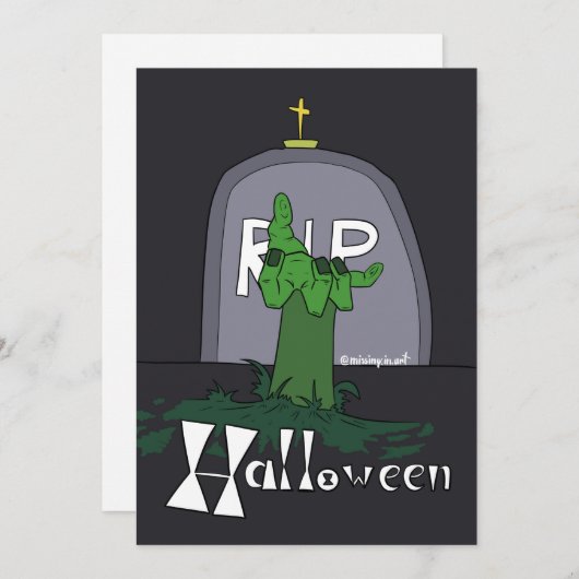 不気味墓石ハロウィンホリデーカード シーズンカード (正面/裏面)