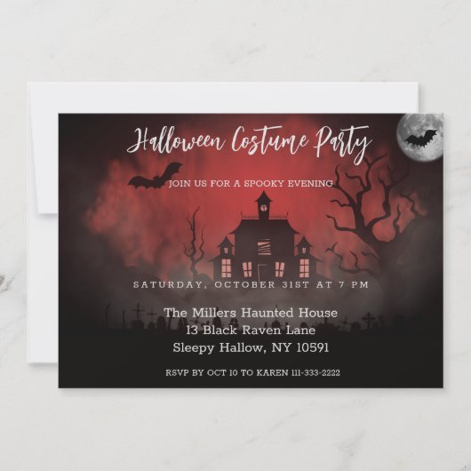 不気味夕べハ幽霊のよく出るウスパーティの招待状 招待状 (正面)