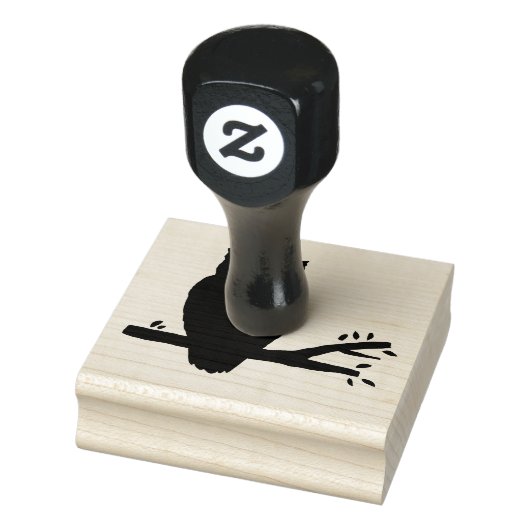 不気味夜型フクロウシルエット ラバースタンプ (スタンプ)