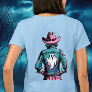 不気味女性のカーボーイと幽霊ポップ・アートのArt Shirt Tシャツ