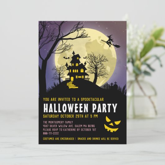 不気味家幽霊のよく出る子供服ハローウィンパーティ 招待状 (スタンド正面)