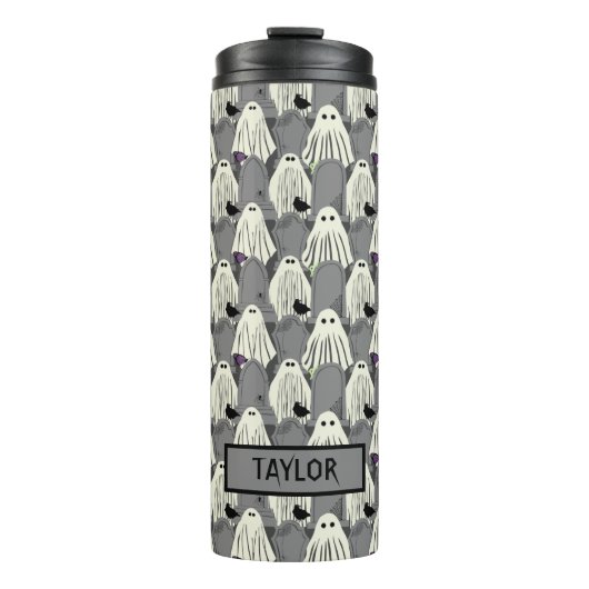 不気味幽霊たちと墓石ハロウィーン タンブラー (正面)