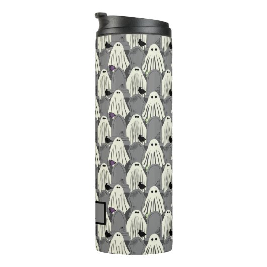 不気味幽霊たちと墓石ハロウィーン タンブラー (回転右)