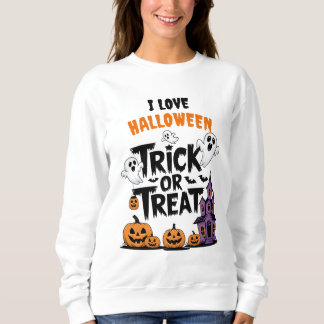 不気味幽霊とカボチャのハロウィンおもしろい スウェットシャツ