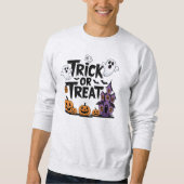 不気味幽霊とカボチャのハロウィンおもしろい スウェットシャツ (正面)