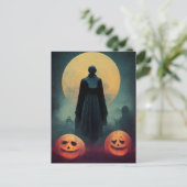 不気味幽霊とカボチャのハロウィーン シーズンポストカード (スタンド正面)