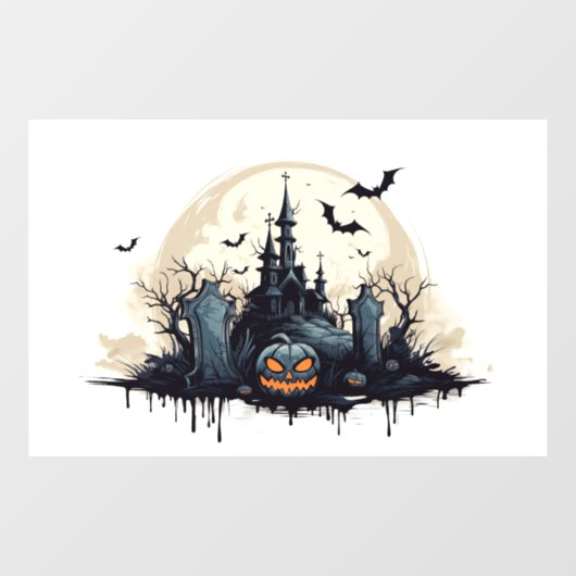 不気味幽霊のよく出るなハロウィーン ウィンドウサイン (シート)