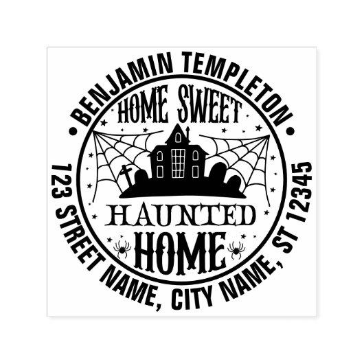 不気味幽霊のよく出るなHouse Spider Websの名前アドレス セルフインキングスタンプ (デザイン)