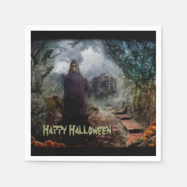 不気味幽霊のよく出るハウスとその幽霊オーナー – Macabre スタンダードカクテルナプキン