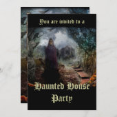 不気味幽霊のよく出るハウスとその幽霊オーナー – Macabre 招待状 (正面/裏面)