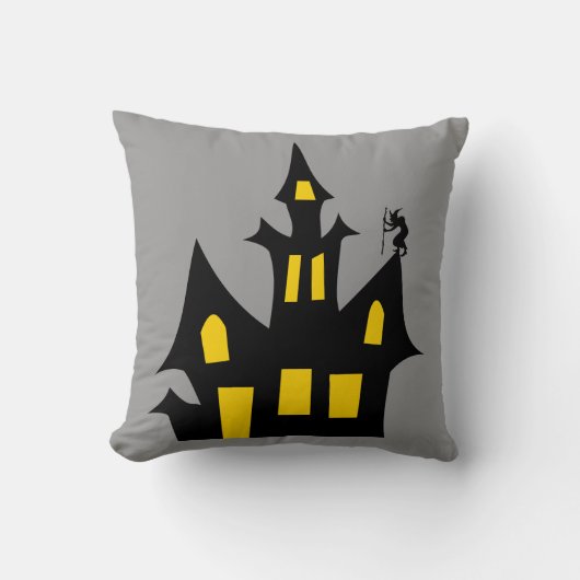 不気味幽霊のよく出るハウスグレイ装飾用クッション クッション (正面)