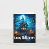 不気味幽霊のよく出るハウスハッピーハローウィン カード (正面)