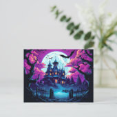 不気味幽霊のよく出るハウスハッピーハローウィン ポストカード (スタンド正面)