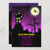 不気味幽霊のよく出るハウスハローウィンパーティ 招待状 (正面/裏面)