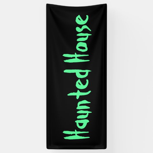 不気味幽霊のよく出るハウスブラックアンドグリーンタイポグラフィ 横断幕 (縦)