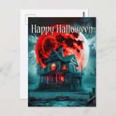 不気味幽霊のよく出るハウス&フルムーン ポストカード (正面/裏面)